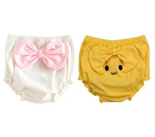 Baby Infant Toddler Bloomer Shorts Lovely Bow Cotton Diaper Covers Briefs, 2 Pack