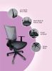 DEPOT E-SHOP Puebla Office Chair, Nylon Base Black, Fixed Armrest, Black / Smokey Oak