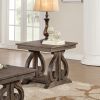 Classic Traditional End Table with Bottom Shelf Dark Oak Finish Scrolled Base Support 1pc Wooden Furniture Living Room