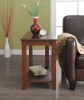 Contemporary Espresso Finish Chairside Table with Lower Shelf Wedge Shape Wooden Furniture 1pc Side Table