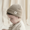 Khaki baby toe cap knitted hat