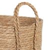 Round Seagrass Baskets, Natural, Black, Set of 2, Large & Medium