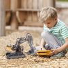 Remote Control Excavator Toy RC Construction Engineering Vehicles with Light Music; Gifts for Kids