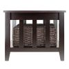 Morris Coffee Table with 3 Foldable Baskets