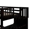 Twin-Over-Full Bunk Bed with Twin size Trundle, Storage and Guard Rail for Bedroom, Dorm, for Adults, Espresso(OLD SKU :LT000119AAP)