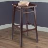 Carter Square Seat Bar Stool; Walnut