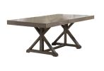 Dining Room Furniture Large Family Dining Table w Leaf Ash Gray Table "X" Design Legs Solid wood 1pc Dining Table Only