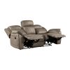 Classic Sandy Brown 1pc Double Reclining Sofa Plush Comfort Pillow-Top Arms Vertical Tufting Solid Wood Luxury Living Room Furniture