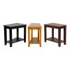 Contemporary Espresso Finish Chairside Table with Lower Shelf Wedge Shape Wooden Furniture 1pc Side Table