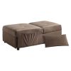 Modern Lift Top Storage Bench with Pull-out Bed 1pc Brown Velvet Tufted Solid Wood Furniture