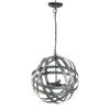 4 - Light Galvanized Chandelier, Hanging Light Fixture with Adjustable Chain for Kitchen Dining Room Foyer Entryway, Bulb Not Included