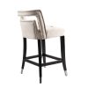 Suede Velvet Barstool with nailheads Dining Room Chair 2 pcs Set - 26 inch Seater height