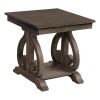 Classic Traditional End Table with Bottom Shelf Dark Oak Finish Scrolled Base Support 1pc Wooden Furniture Living Room