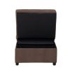 Modern Lift Top Storage Bench with Pull-out Bed 1pc Brown Velvet Tufted Solid Wood Furniture