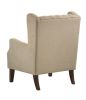 Irwin 29.5" Beige Linen Button Tufted Wingback Chair