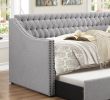 Modern Design Gray Fabric Upholstered 1pc Sofa Bed w Trundle Button-Tufted Detail Nailhead Trim Daybed Wooden Furniture