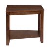 Contemporary Espresso Finish Chairside Table with Lower Shelf Wedge Shape Wooden Furniture 1pc Side Table