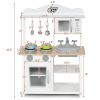 Wooden Pretend Play Kitchen Set for Kids with Accessories and Sink