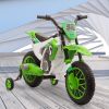 12V Kids Ride on Toy Motorcycle, Electric Motor Toy Bike with Training Wheels for Kids 3-6, Green