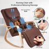 Full massage function-Air pressure-Comfortable Relax Rocking Chair;  Lounge Chair Relax Chair with Cotton Fabric Cushion Brown