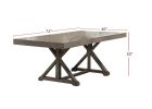 Dining Room Furniture Large Family Dining Table w Leaf Ash Gray Table "X" Design Legs Solid wood 1pc Dining Table Only