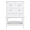 24" Bathroom Vanity With Sink, Bathroom Storage Cabinet with Drawer and Open Shelf, Solid Wood Frame, White