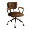 Hallie Office Chair in Vintage Whiskey Top Grain Leather