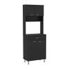 DEPOT E-SHOP Helis 60 Pantry Double Door Cabinet, One Drawer, Four Legs, Three Shelves , Black