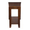 Contemporary Espresso Finish Chairside Table with Lower Shelf Wedge Shape Wooden Furniture 1pc Side Table