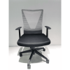 DEPOT E-SHOP Puebla Office Chair, Nylon Base Black, Fixed Armrest, Black / Smokey Oak