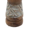 DecMode 3 Candle Bronze Wood Candle Holder, Set of 3