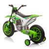 12V Kids Ride on Toy Motorcycle, Electric Motor Toy Bike with Training Wheels for Kids 3-6, Green