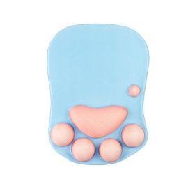 1pc Silicone Wrist Cat Claw Mouse Pad (Color: Blue Pink)