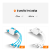 1M 3-in-1 USB Charger Cable; Lightning Micro USB Type C Charging Cable; Retractable Roller Structure Design For Apple IOS Android Smartphone Connector