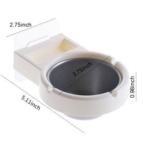 1pc Wall Mounted Ashtray; Stainless Steel Ashtray (Color: White)