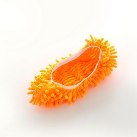 Mop Slippers Dust Cleaning Slippers Cleaning Shoes Home Cloth Cleaning Shoes Cover Reusable Overshoes (Color: Orange)