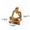 NORTHEUINS Reading Man Resin Figurine for Study Room Desktop Abstract Thinker Figure Ornament Home Living Room Office Decoration