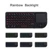 HOT Mini 2.4G RF Wireless Keyboard Spanish French Russian English Keyboard Backlight Touchpad Mouse for PC Notebook Smart Tv Box