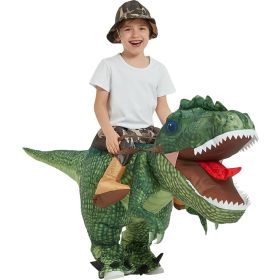 Adult Child Boys Girls Funny Inflatable Dinosaur Costume Riding Tyrannosaurus Rex Cosplay Fancy Dress Kids Halloween Party (Color: Child (120-150cm))