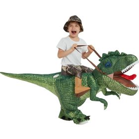 Adult Child Boys Girls Funny Inflatable Dinosaur Costume Riding Tyrannosaurus Rex Cosplay Fancy Dress Kids Halloween Party (Color: Child (80-120cm))