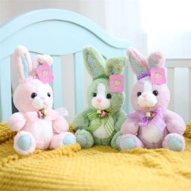 8.27inch Cute Rabbit Plush Toy Doll Pillow Children's Holiday Gift Easter Bunny (Color: Green)