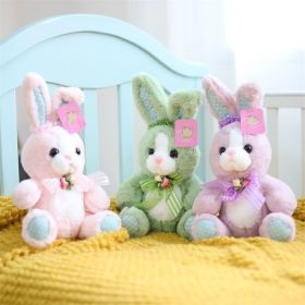 8.27inch Cute Rabbit Plush Toy Doll Pillow Children's Holiday Gift Easter Bunny (Color: Purple)