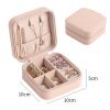 Portable Jewelry Organizer Box Travel Jewelry Case Button Leather Storage Display Box Ring Necklace Jewellery Storage Organizer