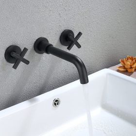 Bathroom Faucet Wall Mounted Bathroom Sink Faucet (Color: Matte Black)