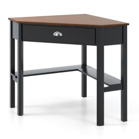 Corner Wooden Piece Laptop Computer Desk (Color: brown)