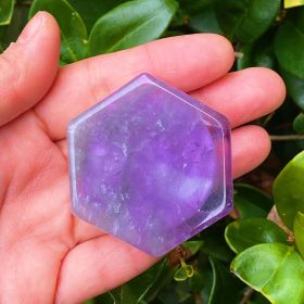 Hexagon Natural Stone Device Grip (Color: Amethyst)