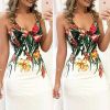 Women's Summer Beach Maxi Boho Floral Dress Sexy Strappy V Neck