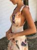 Sexy Strappy Backless Floral Print Maxi Dress Women Boho Long