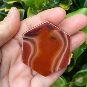 Hexagon Natural Stone Device Grip (Color: Honey Agate)