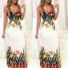 Women's Summer Beach Maxi Boho Floral Dress Sexy Strappy V Neck